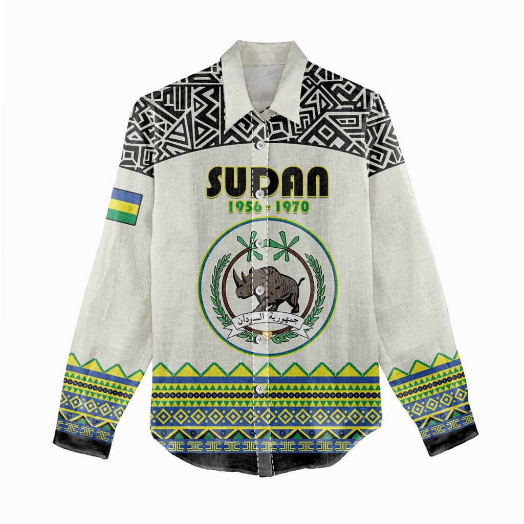 Personalized Sudan 1956-1970 Women Casual Shirt With African Pattern - Wonder Print Shop