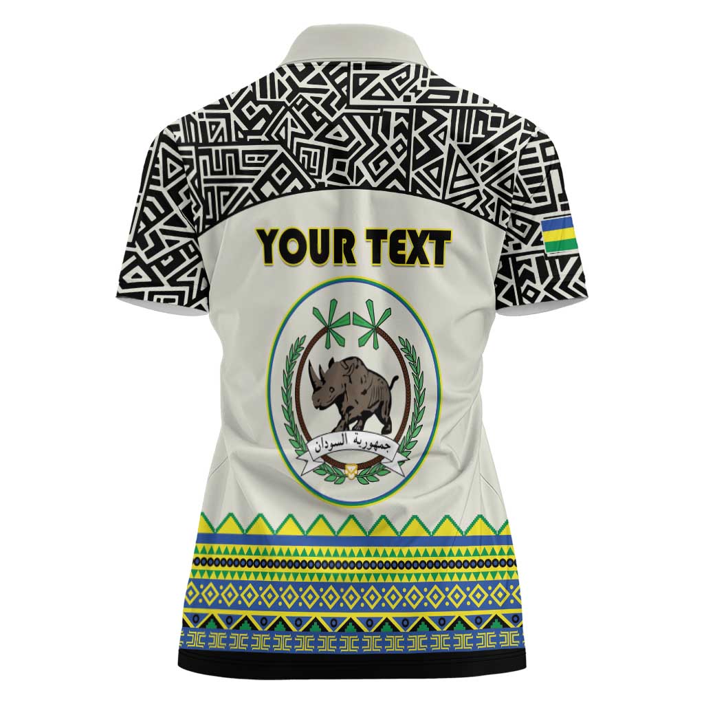 Personalized Sudan 1956-1970 Women Polo Shirt With African Pattern - Wonder Print Shop