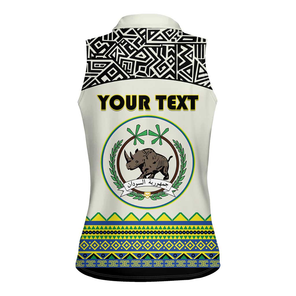 Personalized Sudan 1956-1970 Women Sleeveless Polo Shirt With African Pattern - Wonder Print Shop