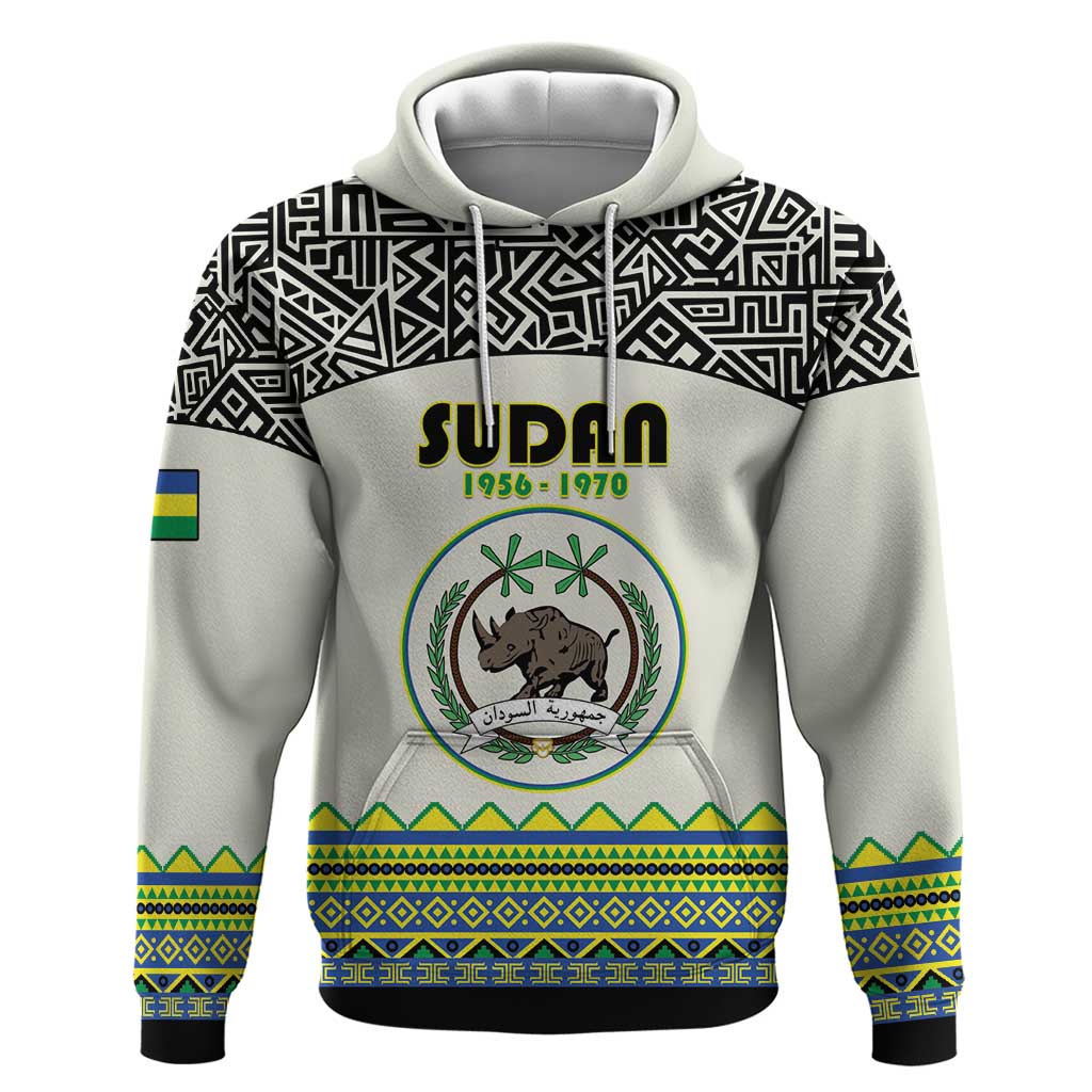 Personalized Sudan 1956-1970 Zip Hoodie With African Pattern - Wonder Print Shop