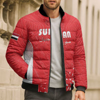 Custom Sudan Football Bomber Puffer Jacket Come On Falcons of Jediane - Wonder Print Shop