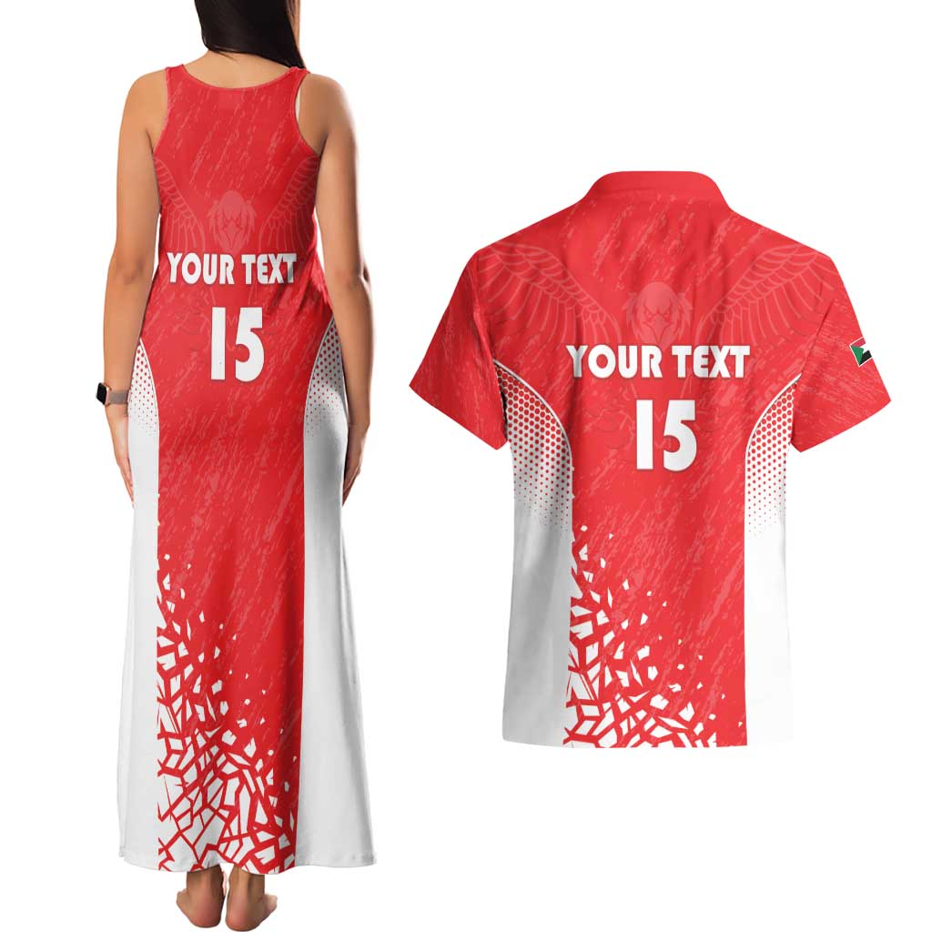 Custom Sudan Football Couples Matching Tank Maxi Dress and Hawaiian Shirt Come On Falcons of Jediane - Wonder Print Shop