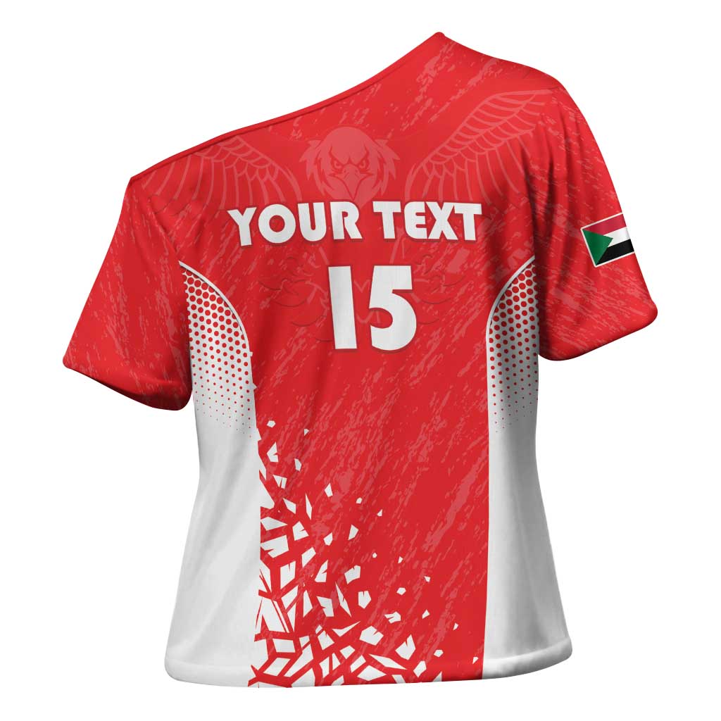 Custom Sudan Football Cross Shoulder Shirt Come On Falcons of Jediane - Wonder Print Shop