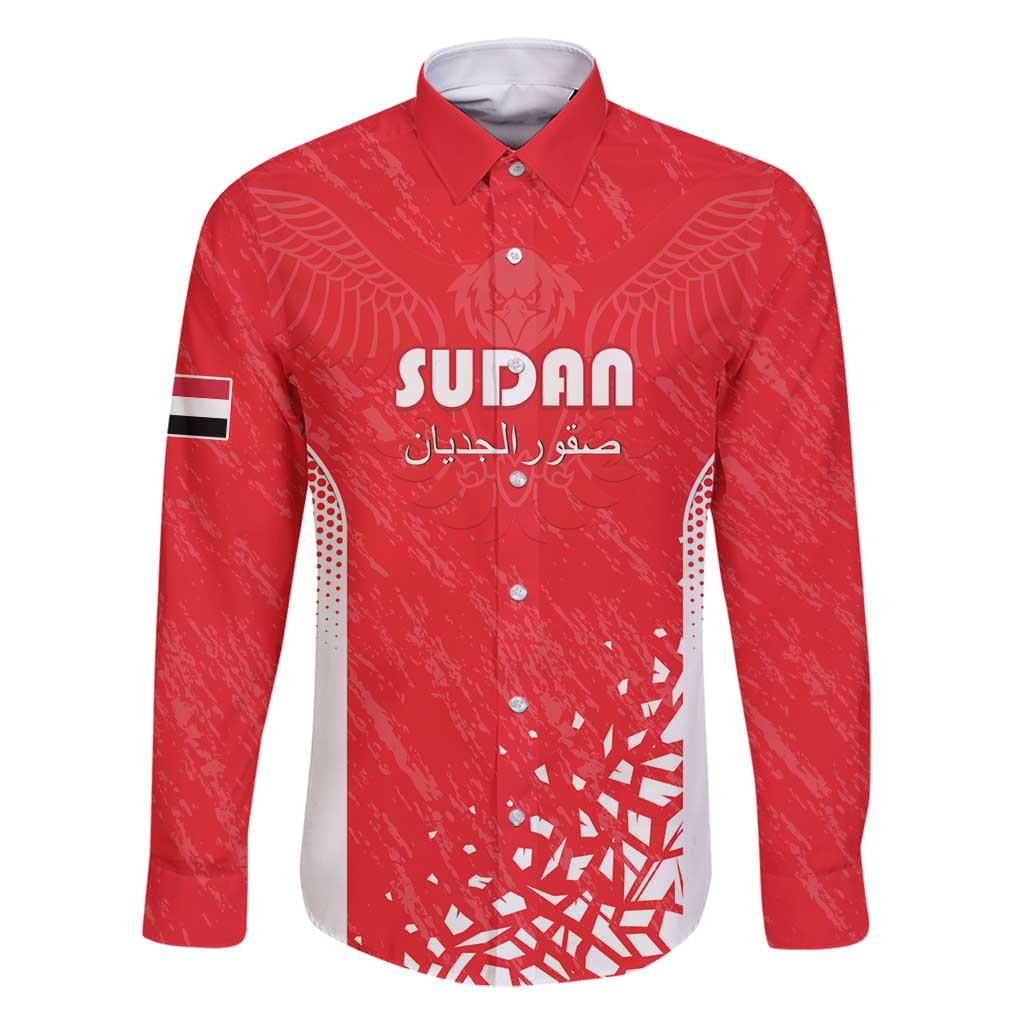 Custom Sudan Football Family Matching Long Sleeve Bodycon Dress and Hawaiian Shirt Come On Falcons of Jediane - Wonder Print Shop