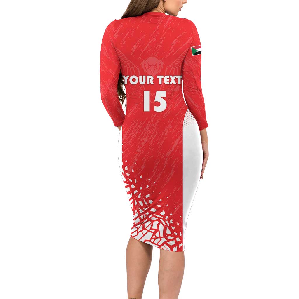Custom Sudan Football Family Matching Long Sleeve Bodycon Dress and Hawaiian Shirt Come On Falcons of Jediane - Wonder Print Shop