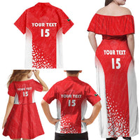 Custom Sudan Football Family Matching Off Shoulder Maxi Dress and Hawaiian Shirt Come On Falcons of Jediane - Wonder Print Shop