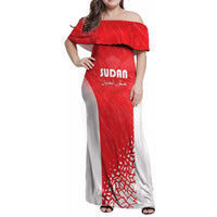 Custom Sudan Football Family Matching Off Shoulder Maxi Dress and Hawaiian Shirt Come On Falcons of Jediane - Wonder Print Shop
