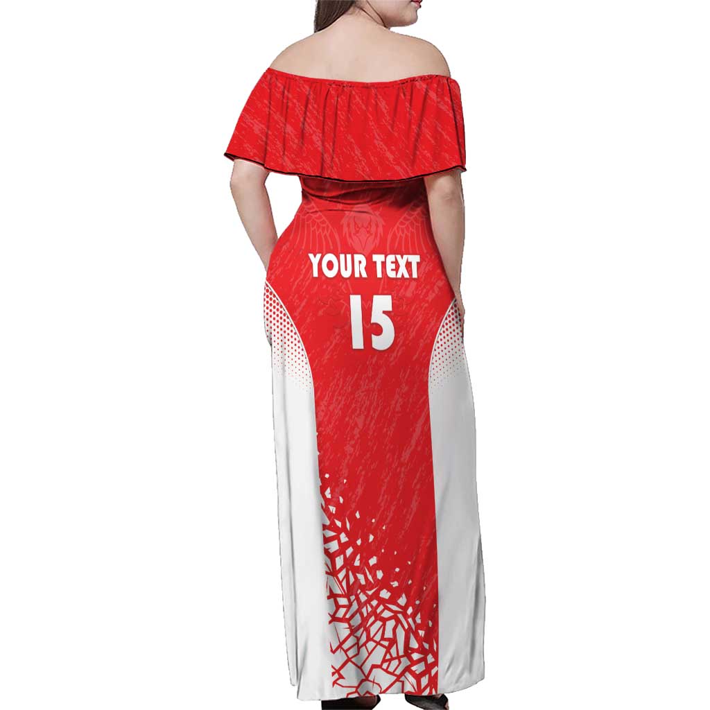 Custom Sudan Football Family Matching Off Shoulder Maxi Dress and Hawaiian Shirt Come On Falcons of Jediane - Wonder Print Shop