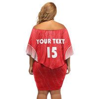 Custom Sudan Football Family Matching Off Shoulder Short Dress and Hawaiian Shirt Come On Falcons of Jediane - Wonder Print Shop