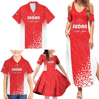 Custom Sudan Football Family Matching Summer Maxi Dress and Hawaiian Shirt Come On Falcons of Jediane - Wonder Print Shop