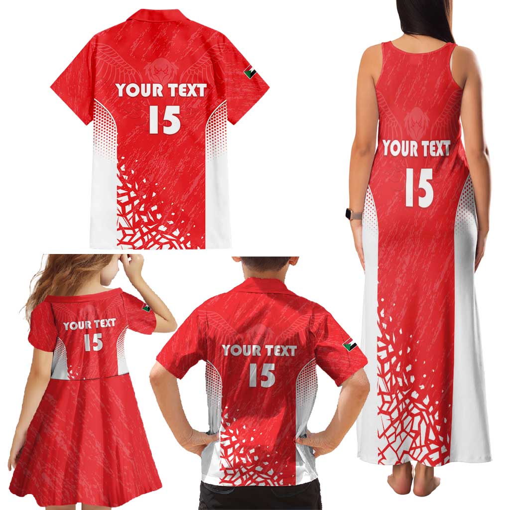 Custom Sudan Football Family Matching Tank Maxi Dress and Hawaiian Shirt Come On Falcons of Jediane - Wonder Print Shop