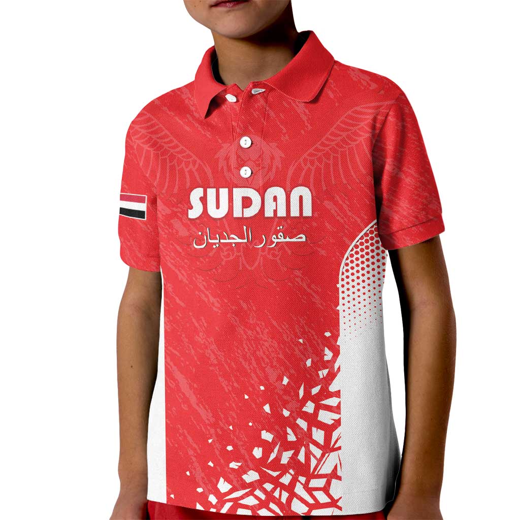 Custom Sudan Football Kid Polo Shirt Come On Falcons of Jediane - Wonder Print Shop