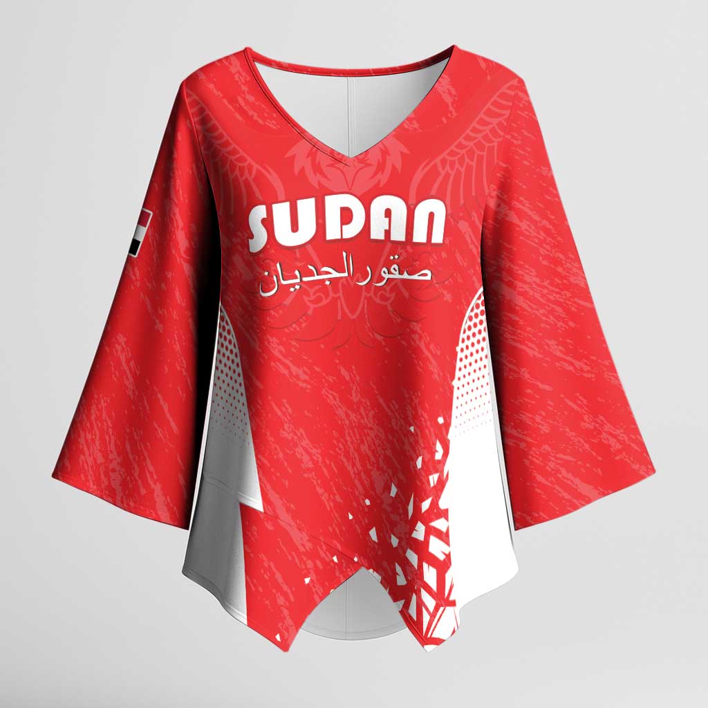 Custom Sudan Football Kimono Sleeve Blouse Come On Falcons of Jediane - Wonder Print Shop