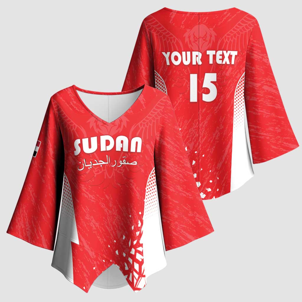 Custom Sudan Football Kimono Sleeve Blouse Come On Falcons of Jediane - Wonder Print Shop