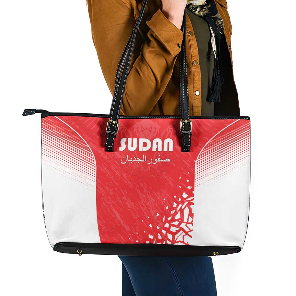 Sudan Football Leather Tote Bag Come On Falcons of Jediane - Wonder Print Shop