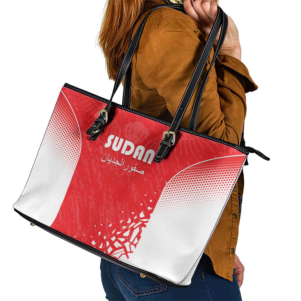 Sudan Football Leather Tote Bag Come On Falcons of Jediane - Wonder Print Shop