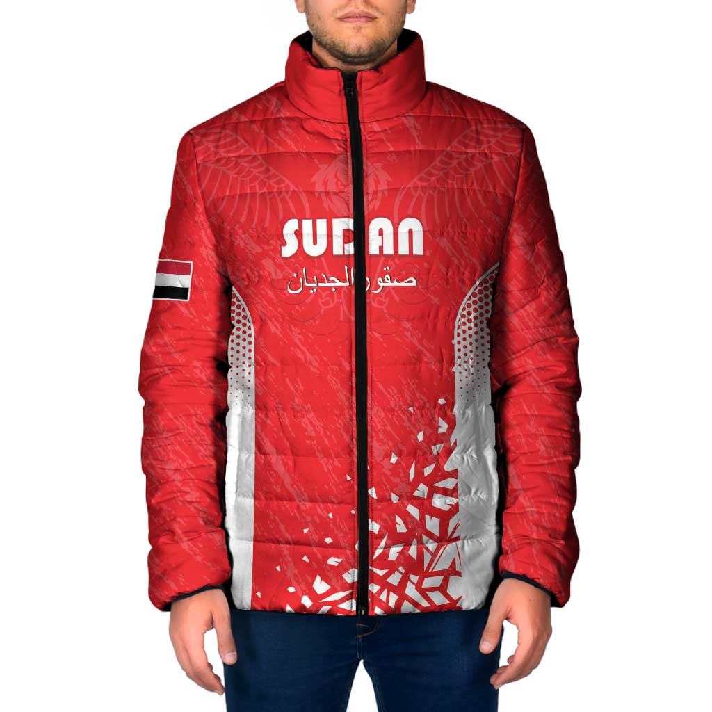Custom Sudan Football Padded Jacket Come On Falcons of Jediane - Wonder Print Shop