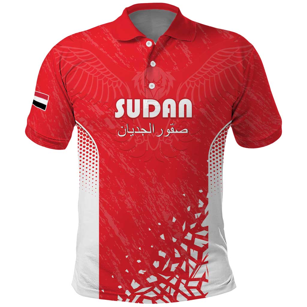 Custom Sudan Football Polo Shirt Come On Falcons of Jediane - Wonder Print Shop