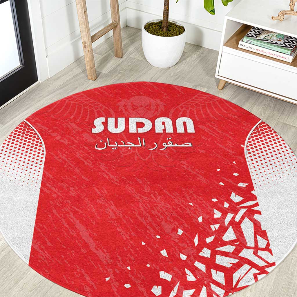 Sudan Football Round Carpet Come On Falcons of Jediane - Wonder Print Shop