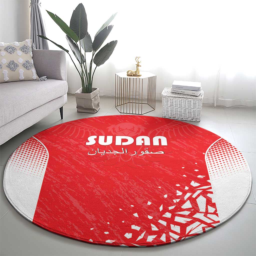 Sudan Football Round Carpet Come On Falcons of Jediane - Wonder Print Shop