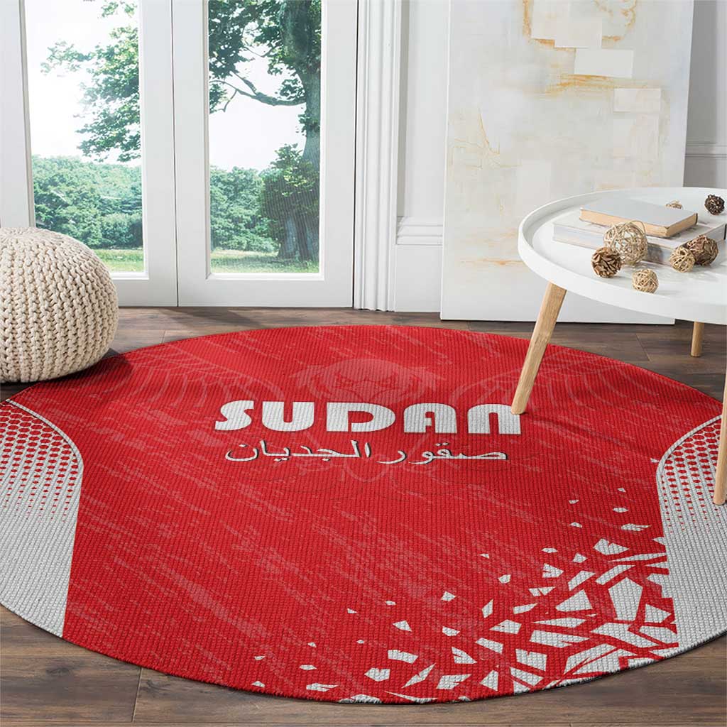 Sudan Football Round Carpet Come On Falcons of Jediane - Wonder Print Shop