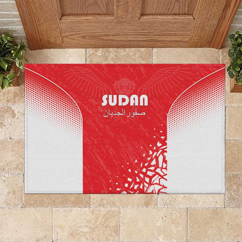 Sudan Football Rubber Doormat Come On Falcons of Jediane - Wonder Print Shop