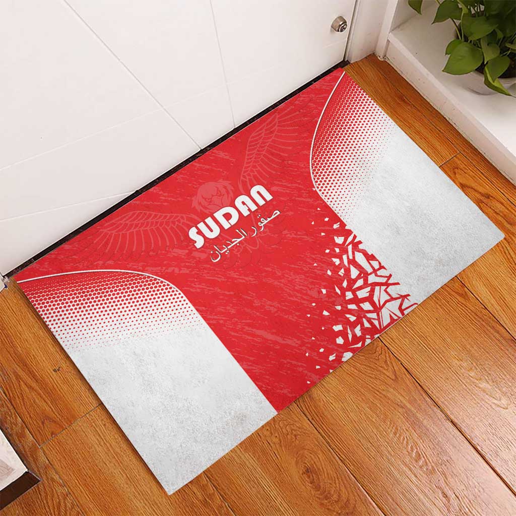 Sudan Football Rubber Doormat Come On Falcons of Jediane - Wonder Print Shop