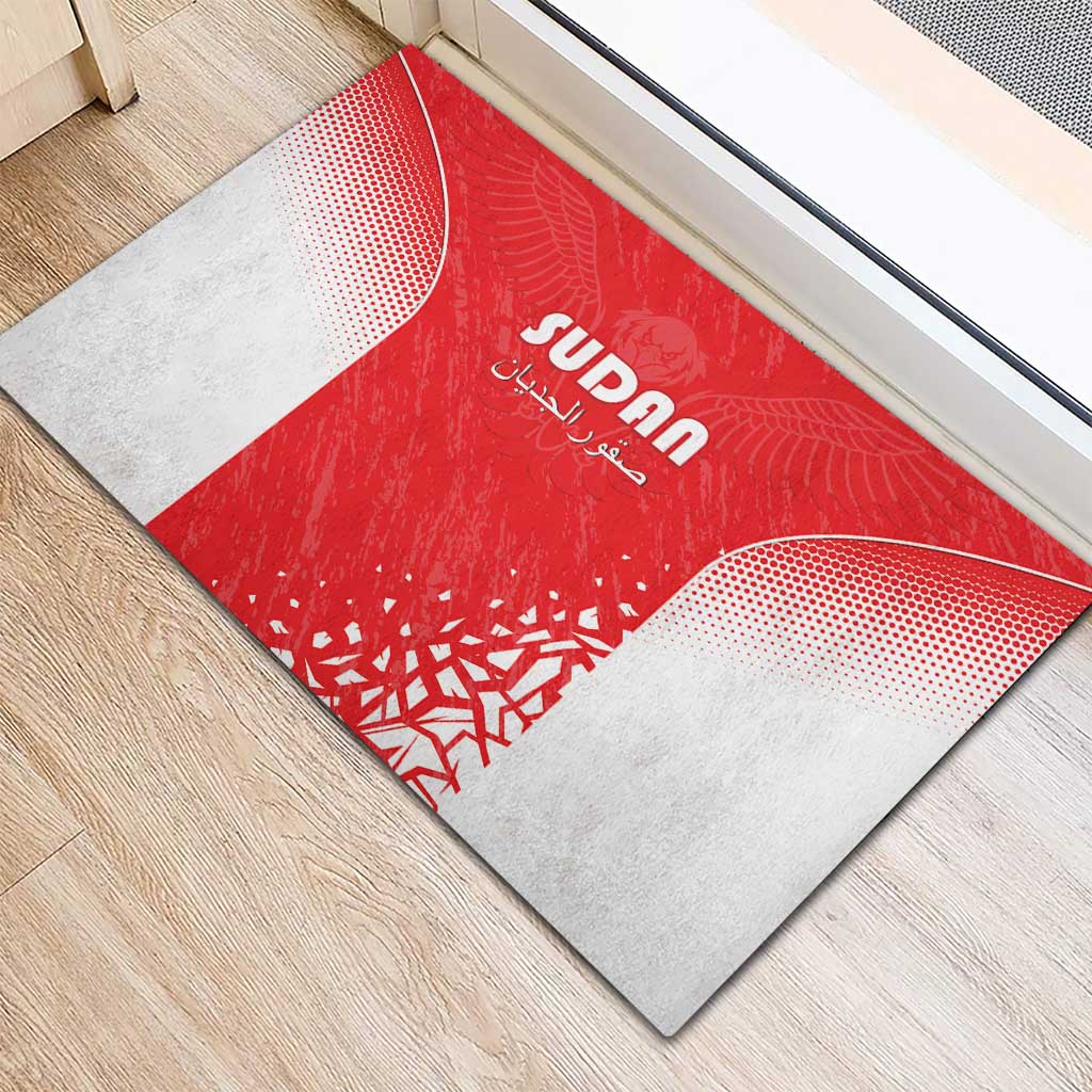 Sudan Football Rubber Doormat Come On Falcons of Jediane - Wonder Print Shop