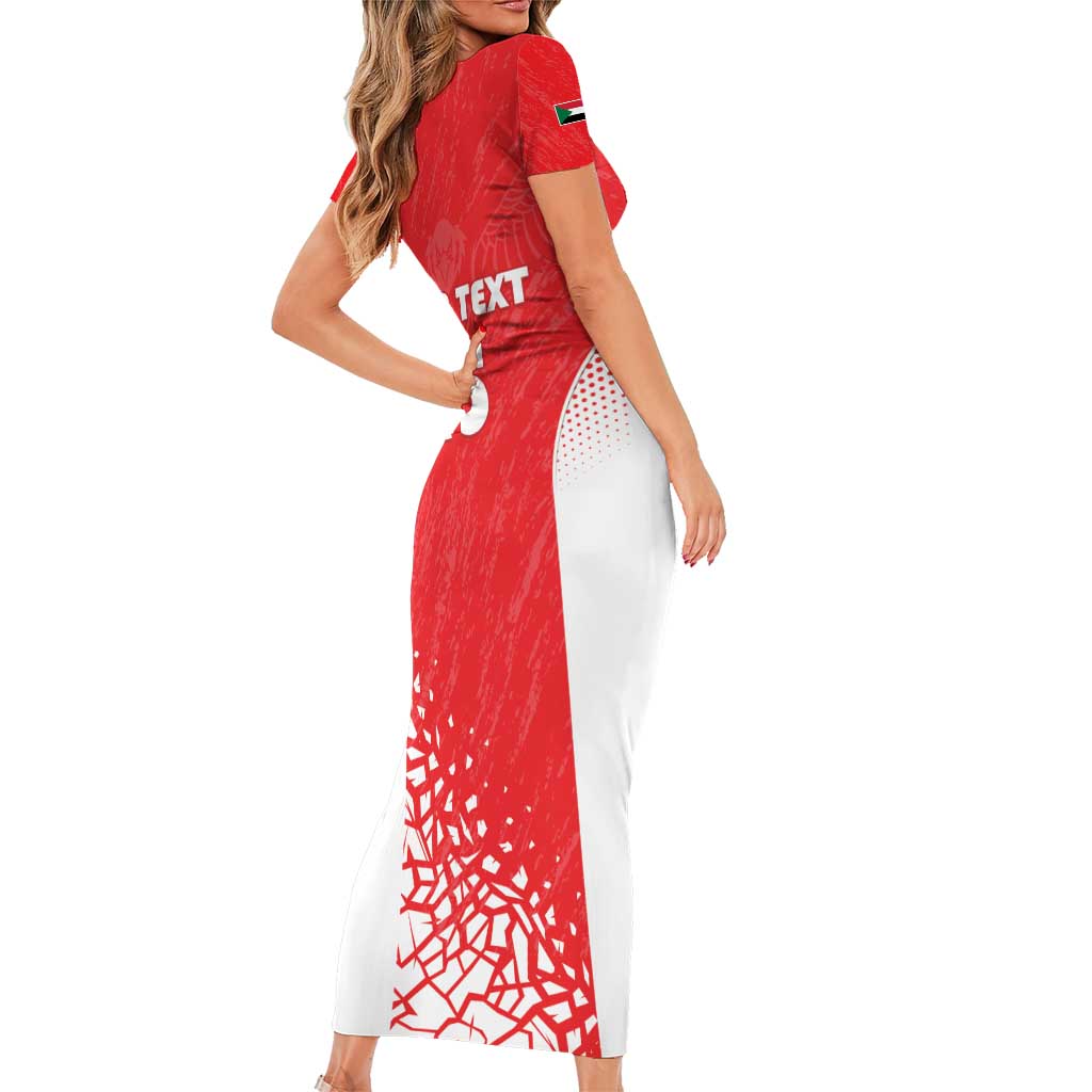 Custom Sudan Football Short Sleeve Bodycon Dress Come On Falcons of Jediane - Wonder Print Shop