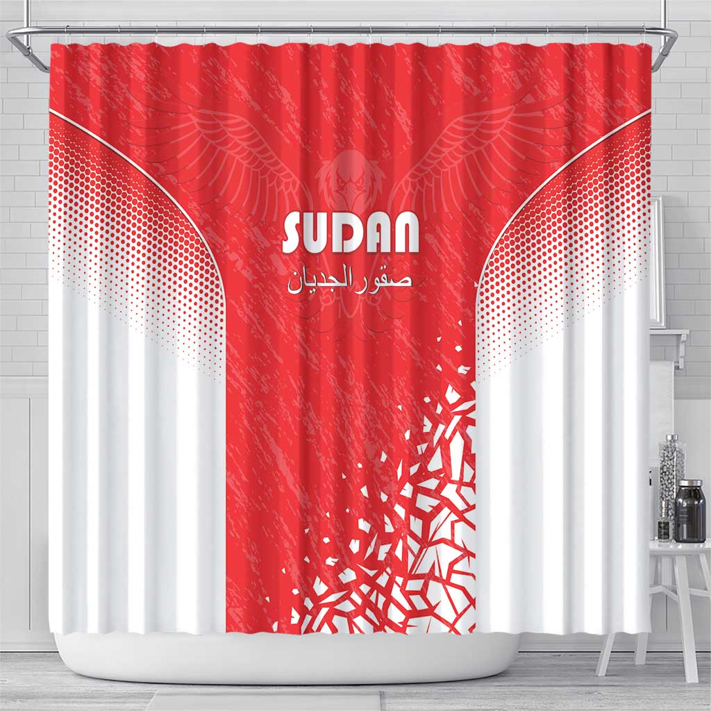 Sudan Football Shower Curtain Come On Falcons of Jediane - Wonder Print Shop