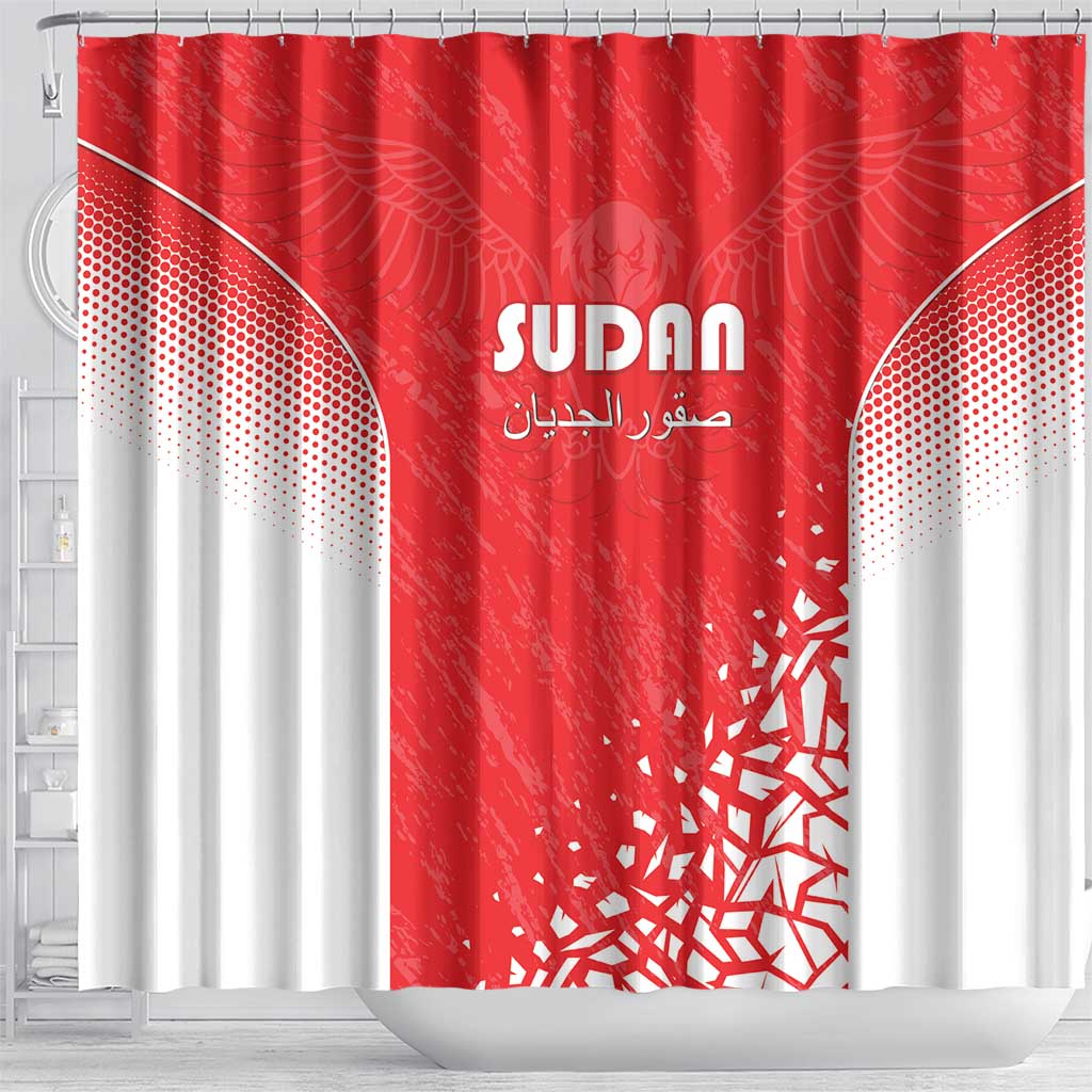Sudan Football Shower Curtain Come On Falcons of Jediane - Wonder Print Shop