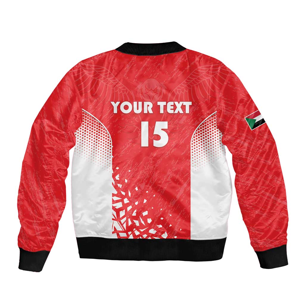 Custom Sudan Football Sleeve Zip Bomber Jacket Come On Falcons of Jediane - Wonder Print Shop