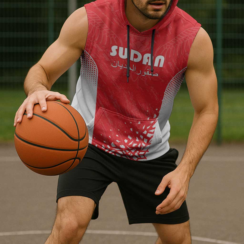 Custom Sudan Football Sleeveless Hoodie Come On Falcons of Jediane - Wonder Print Shop