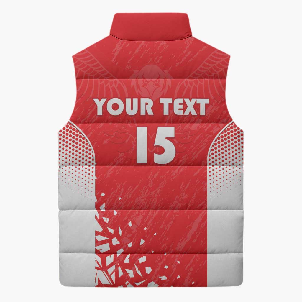 Custom Sudan Football Sleeveless Puffer Jacket Come On Falcons of Jediane - Wonder Print Shop