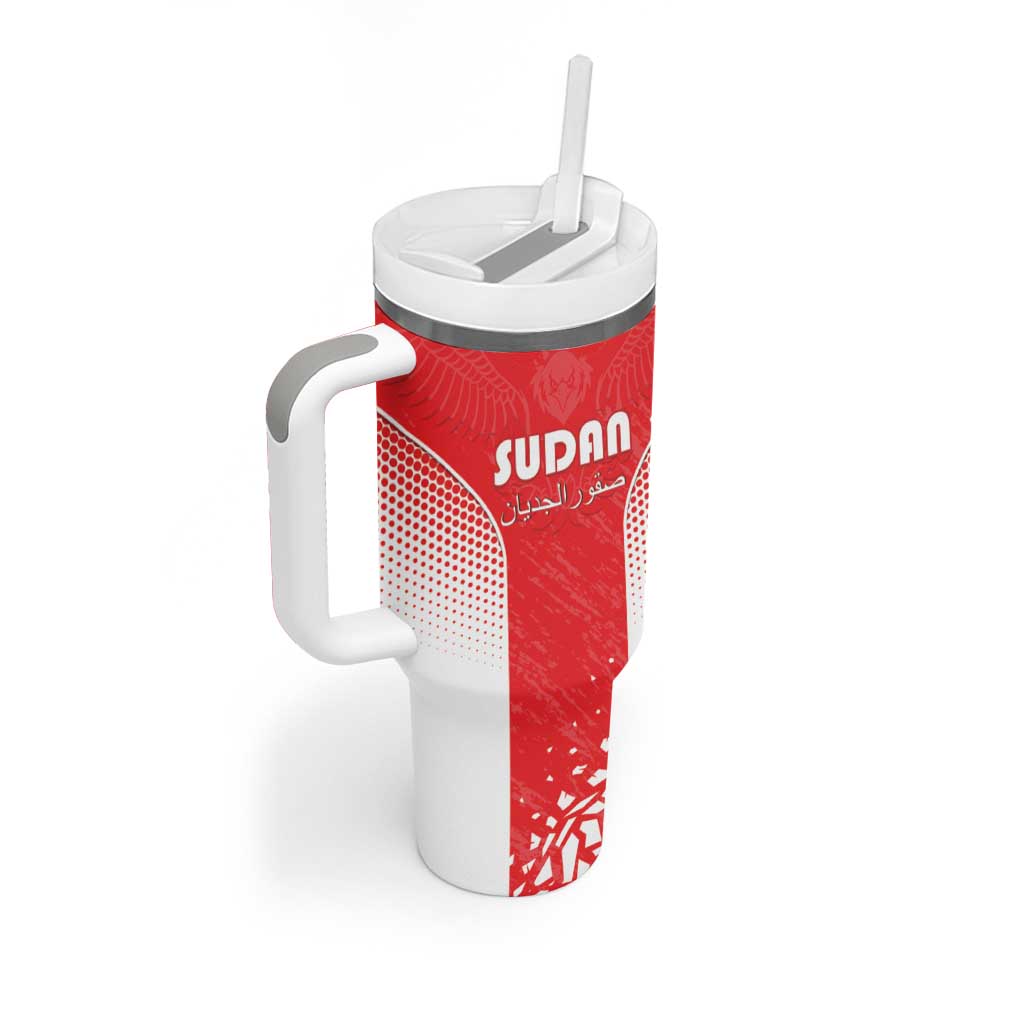 Custom Sudan Football Tumbler With Handle Come On Falcons of Jediane - Wonder Print Shop