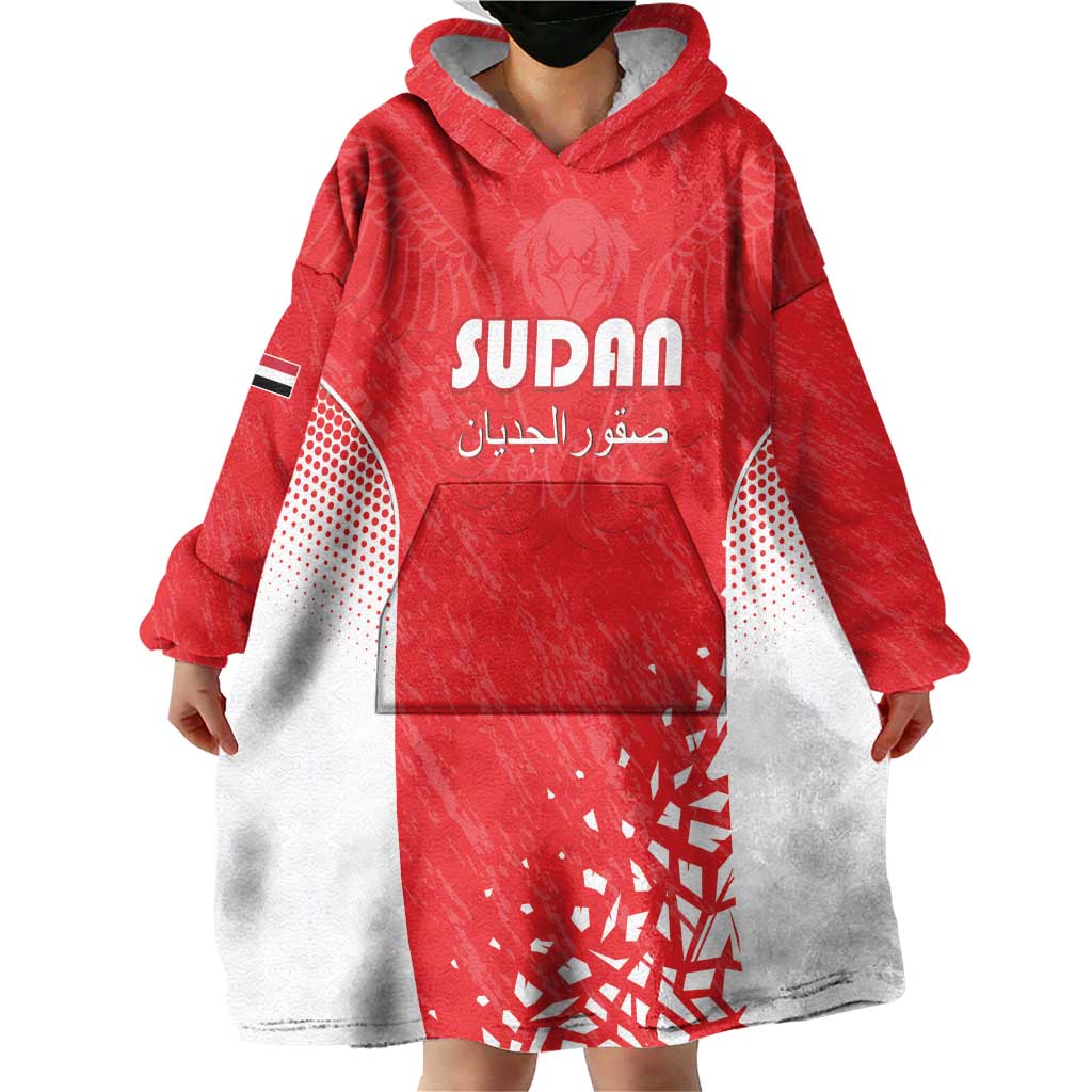 Custom Sudan Football Wearable Blanket Hoodie Come On Falcons of Jediane - Wonder Print Shop