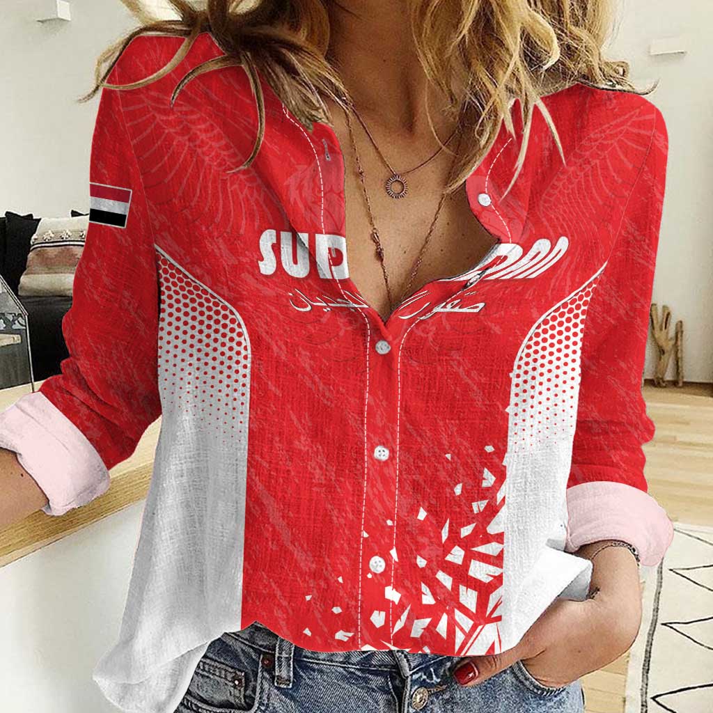 Custom Sudan Football Women Casual Shirt Come On Falcons of Jediane - Wonder Print Shop