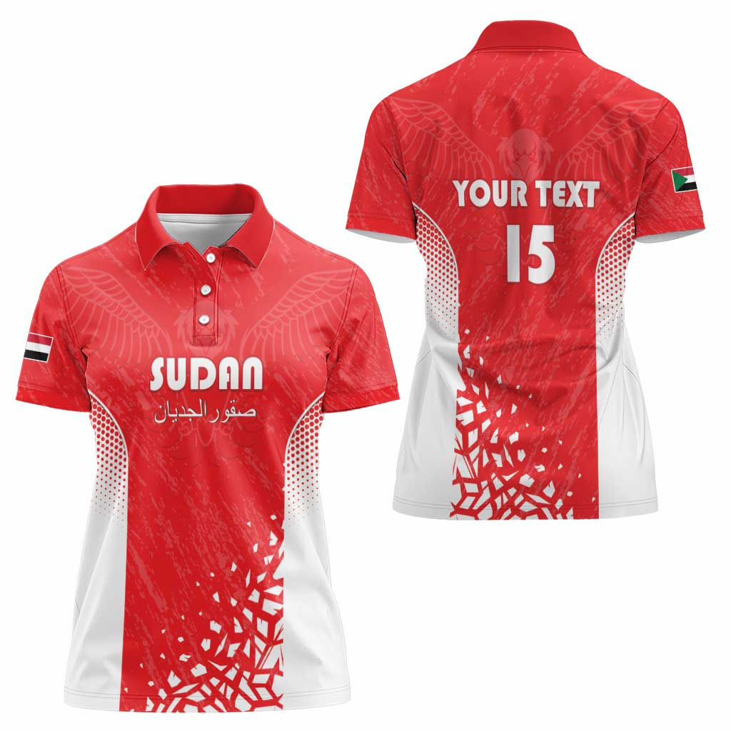 Custom Sudan Football Women Polo Shirt Come On Falcons of Jediane - Wonder Print Shop