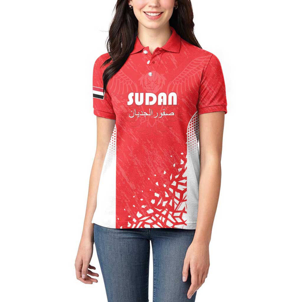Custom Sudan Football Women Polo Shirt Come On Falcons of Jediane - Wonder Print Shop