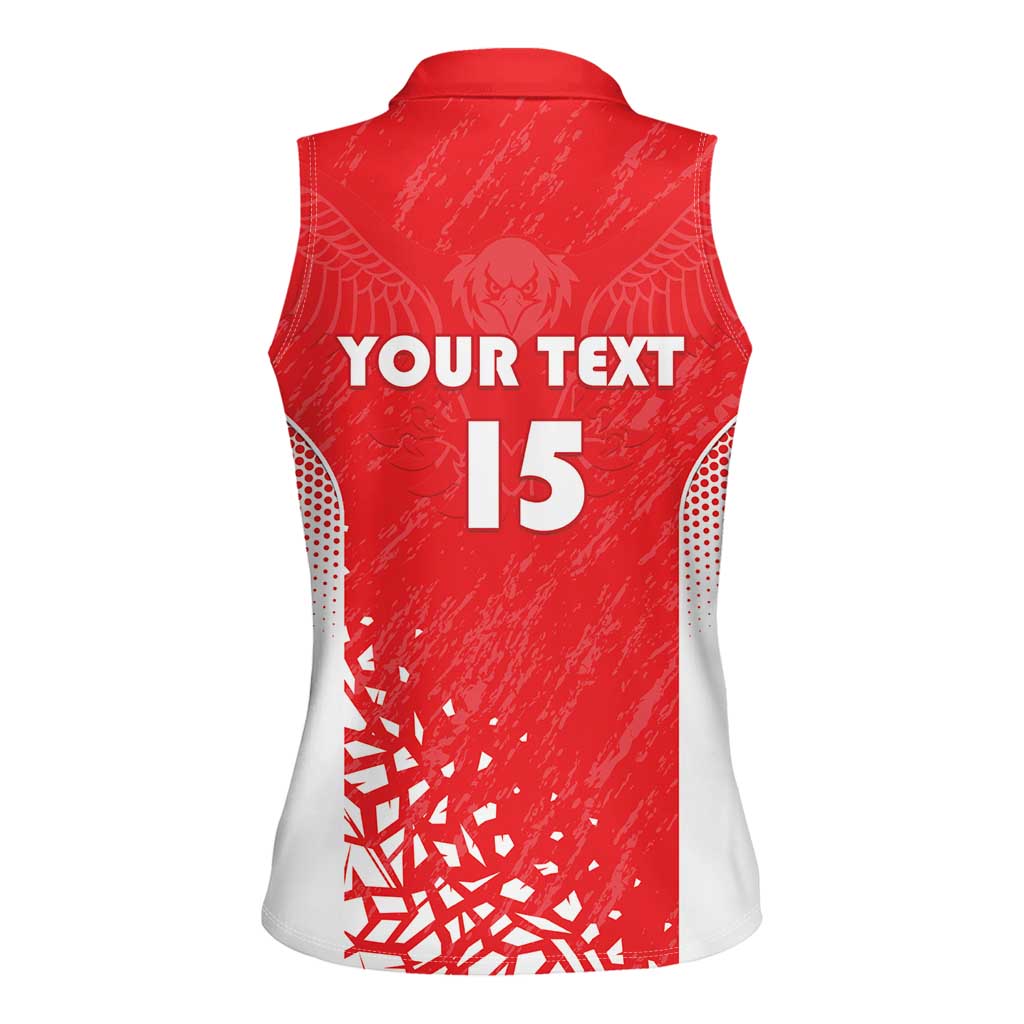 Custom Sudan Football Women Sleeveless Polo Shirt Come On Falcons of Jediane - Wonder Print Shop