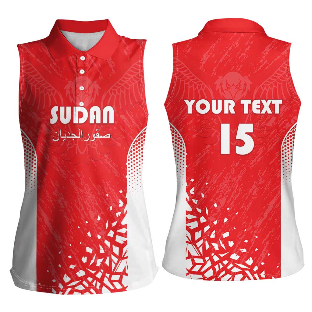 Custom Sudan Football Women Sleeveless Polo Shirt Come On Falcons of Jediane - Wonder Print Shop