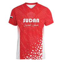 Custom Sudan Football Women V-Neck T-Shirt Come On Falcons of Jediane - Wonder Print Shop
