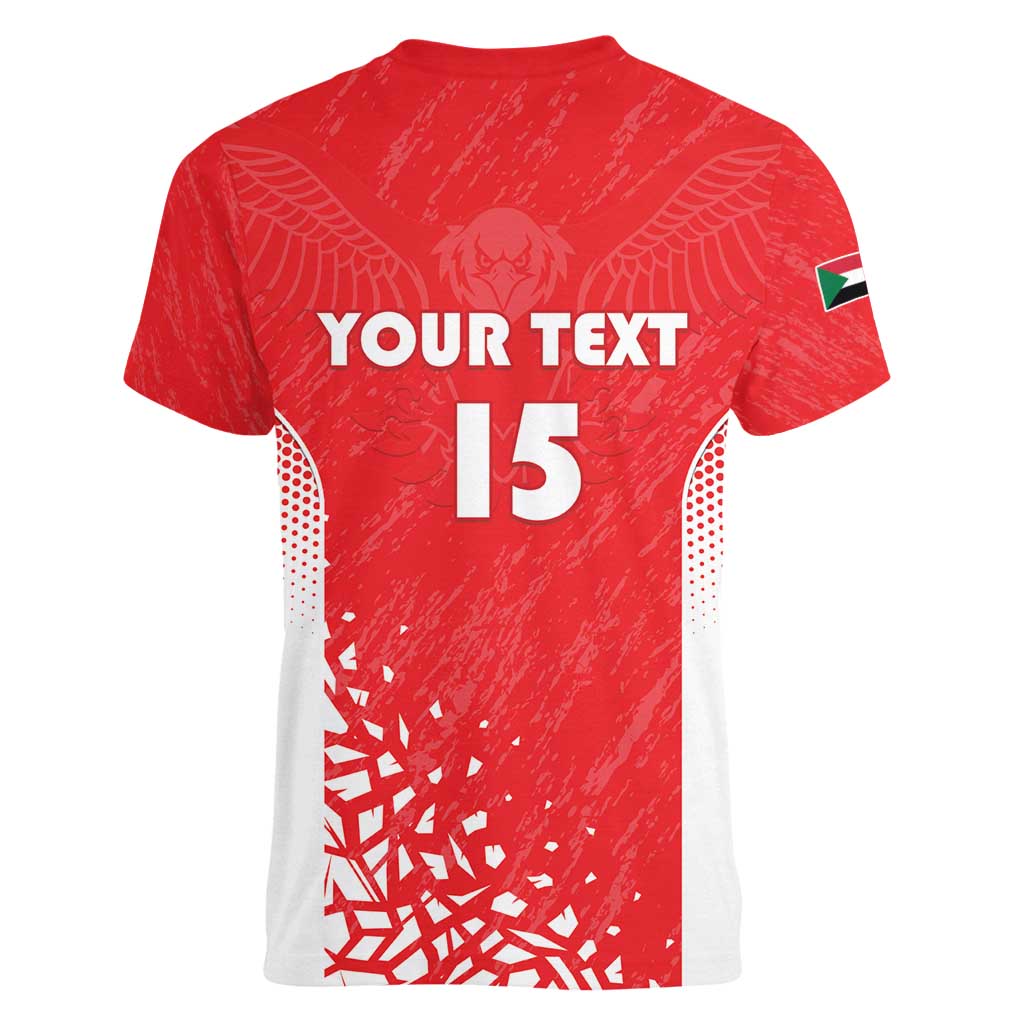 Custom Sudan Football Women V-Neck T-Shirt Come On Falcons of Jediane - Wonder Print Shop