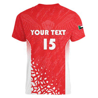 Custom Sudan Football Women V-Neck T-Shirt Come On Falcons of Jediane - Wonder Print Shop