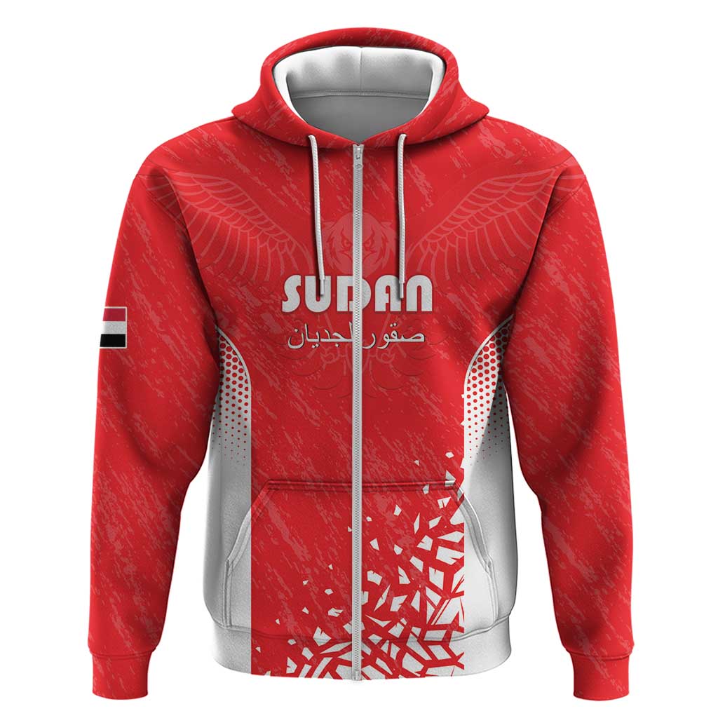 Custom Sudan Football Zip Hoodie Come On Falcons of Jediane - Wonder Print Shop