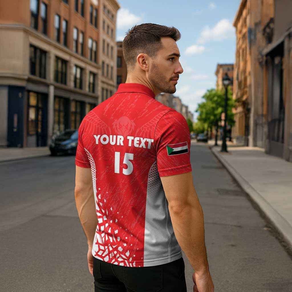 Custom Sudan Football Zipper Polo Shirt Come On Falcons of Jediane - Wonder Print Shop