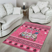 Personalised Germany Christmas Area Rug Cute Pink Gnome Frohe Weihnachten - Wonder Print Shop
