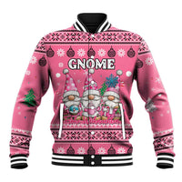 Personalised Germany Christmas Baseball Jacket Cute Pink Gnome Frohe Weihnachten - Wonder Print Shop
