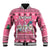Personalised Germany Christmas Baseball Jacket Cute Pink Gnome Frohe Weihnachten - Wonder Print Shop