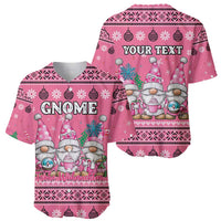Personalised Germany Christmas Baseball Jersey Cute Pink Gnome Frohe Weihnachten - Wonder Print Shop
